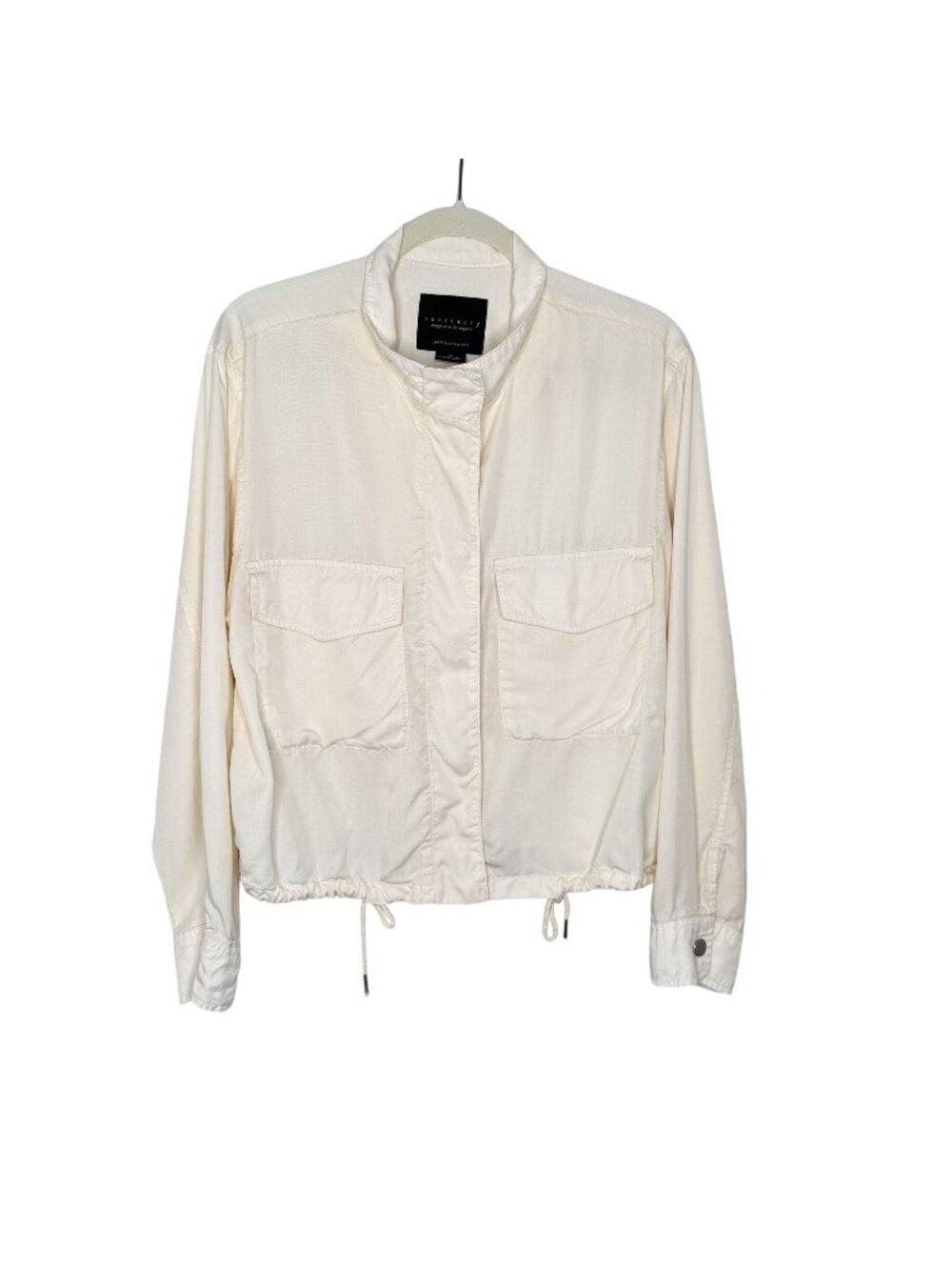 Sanctuary Ivory Lyocell Drawstring Hem Lightweight Jacket, XL